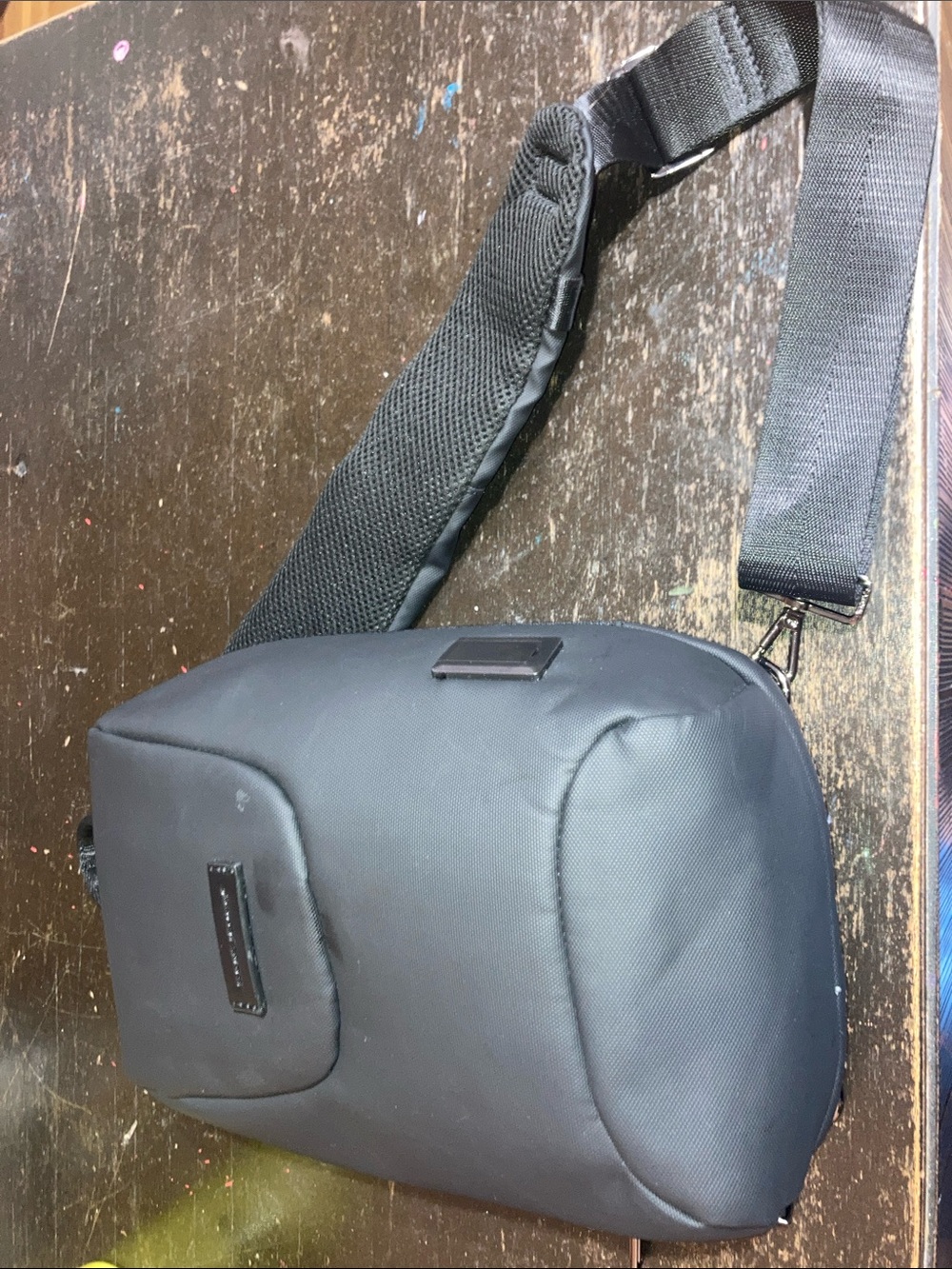 Sleek Black Men's Crossbody Sling Bag by
